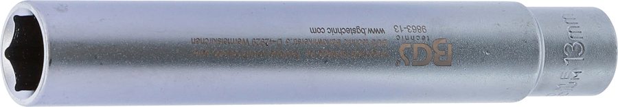 Uzgriežņu atslēgas ieliktnis sešstūris, īpaši dziļš | Piedziņas iekšējais kvadrāts 10 mm (3/8") | 13 mm