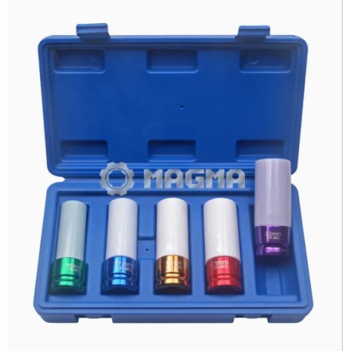 Trieciena galviņu komplekts 1/2" 5gab (15, 17, 19, 21, 22 mm), MAGMA, MG50473