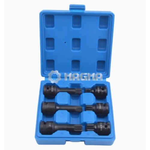 Triecienšauru komplekti ar 1/2" piedziņas ligzdu, MAGMA MG50385
