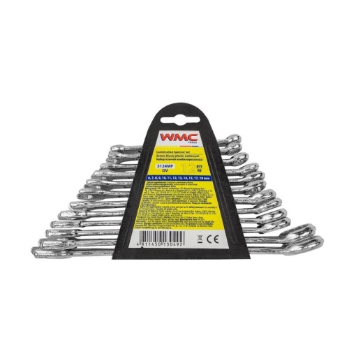 kombinēto atslēgu komplekts 12gab (6-15,17,19 mm) (turētājs) WMC TOOLS, 5124MP