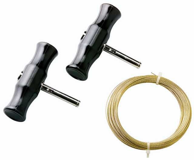 Draw handles, 1 pair, with 22 m twisted wire