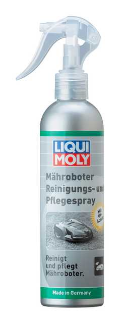 Robotic lawnmower cleaning and care spray