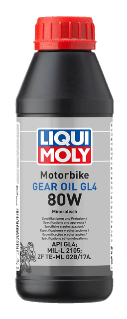 Motociklu transmisijas eļļa (GL4) 80W 500 ml