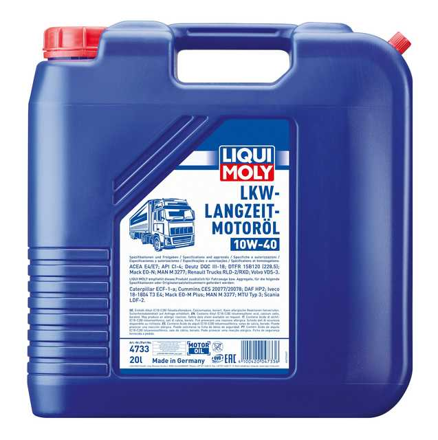 Kravas auto ilgmūža motoreļļa 10W-40 20 l
