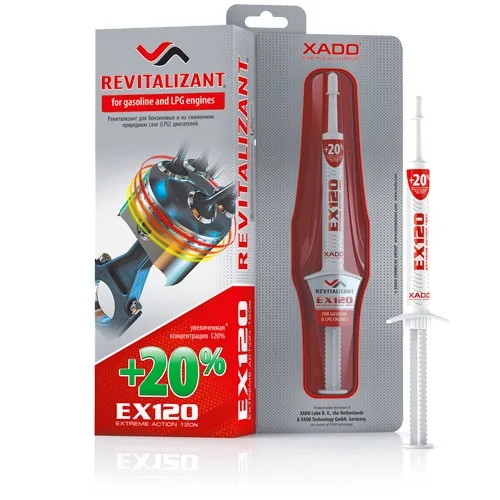 XADO Revitalizants EX120 benzīna un gāzes dzinējiem 8ml