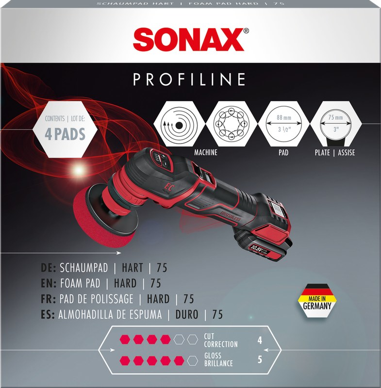 SONAX Foam Pad hard 75 (4 pcs.), 4 vnt