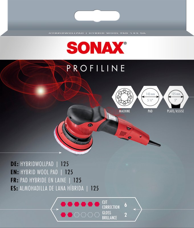 SONAX Hybrid Wool Pad 125, 1 vnt