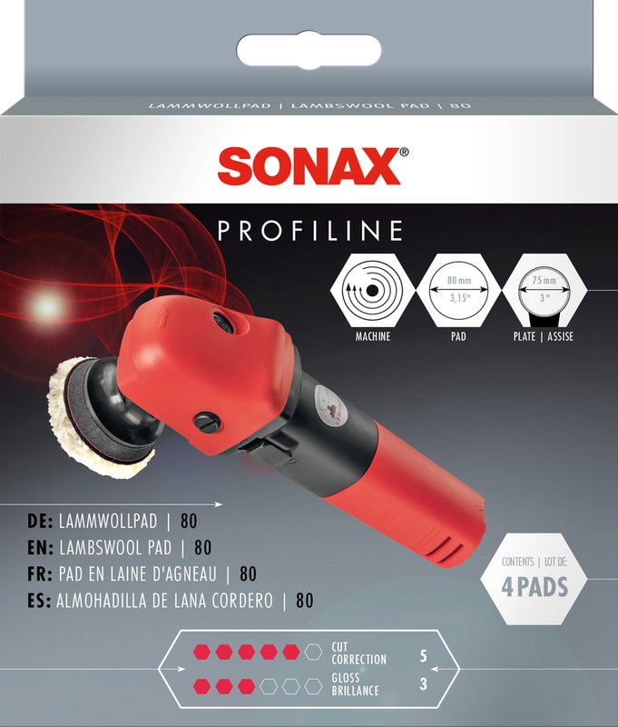 SONAX Lambswool Pad 80, 4 vnt