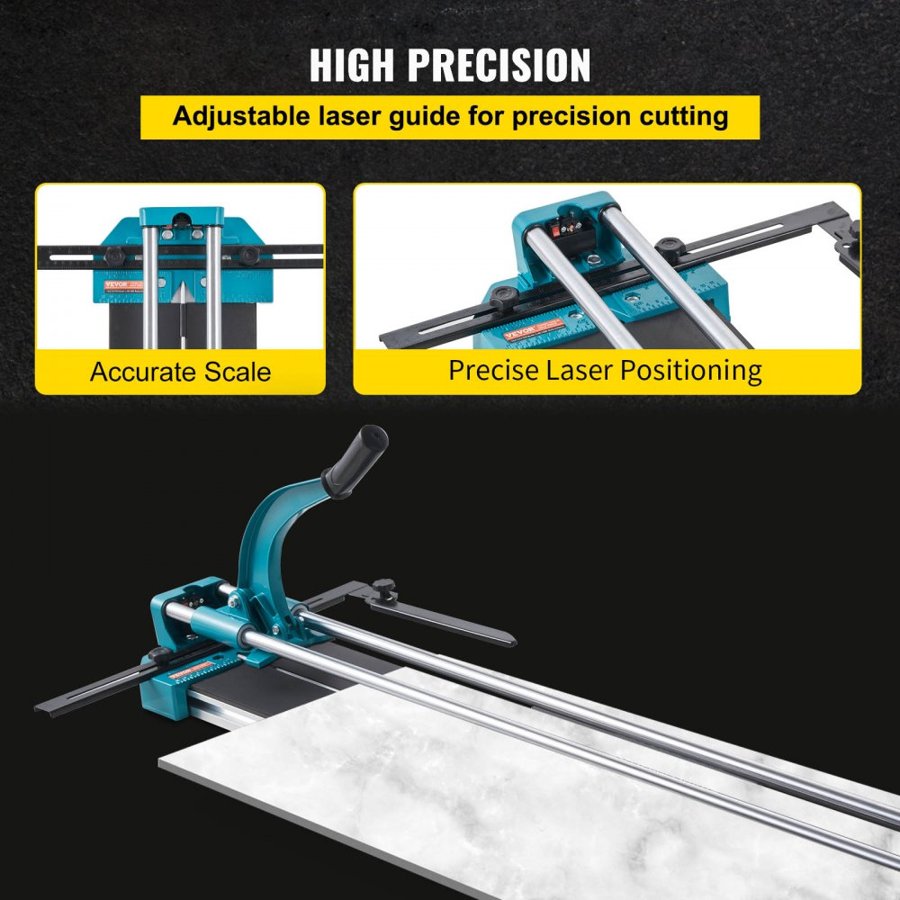 VEVOR 1200MM Tile Cutter, High Precision Manual Ceramic Floor Tiles Tile Cutter, 48 Inch Cutting Machine for Precision Cutting