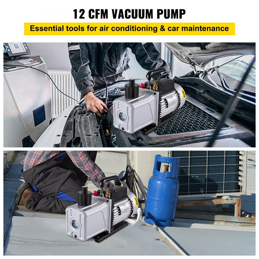 VEVOR AC Refrigerant Vacuum Pump – 12CFM Double Stage