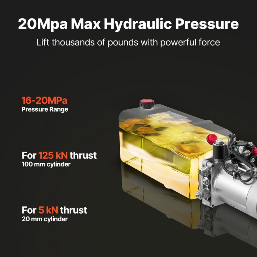 VEVOR High Pressure Hydraulic Power Unit – 3200 PSI, 6 Qt