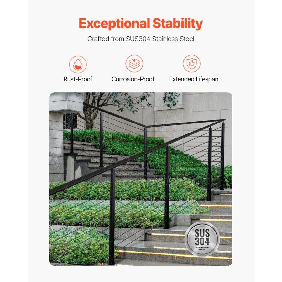 VEVOR Stair Railing Post – 42×2×2 Inch, 30° Holes, 1-Pack