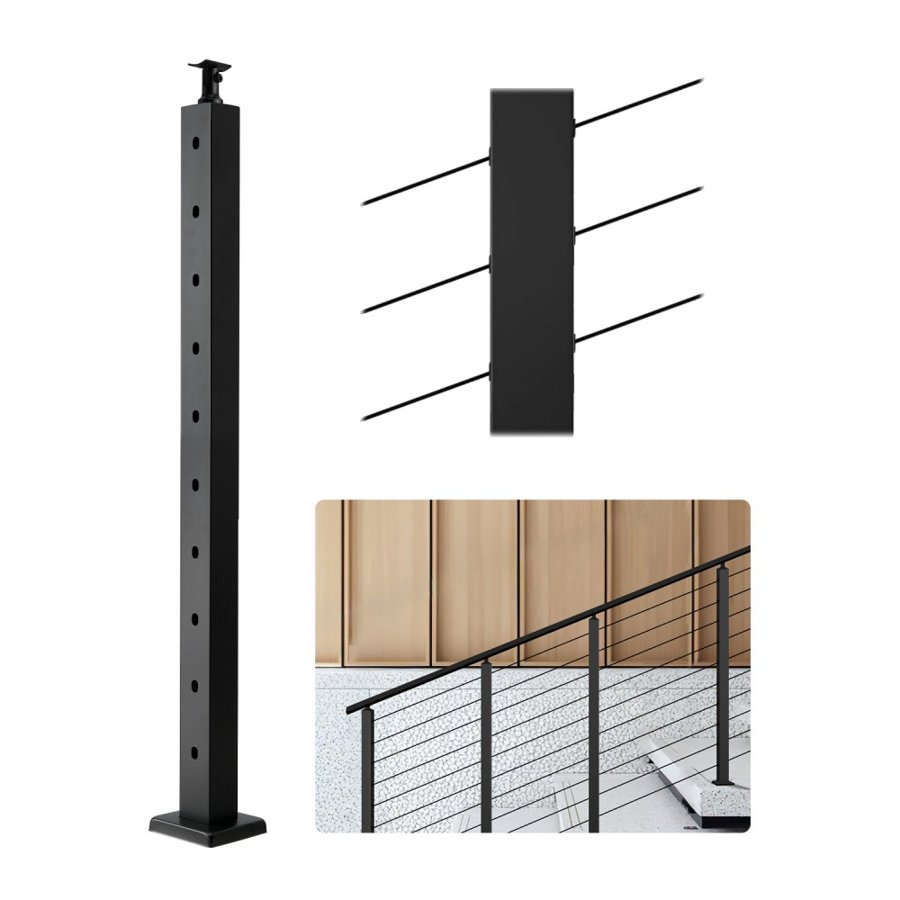 VEVOR Stair Rail Post – 30° Hole, 43", 10-Hole, 4 ft Span