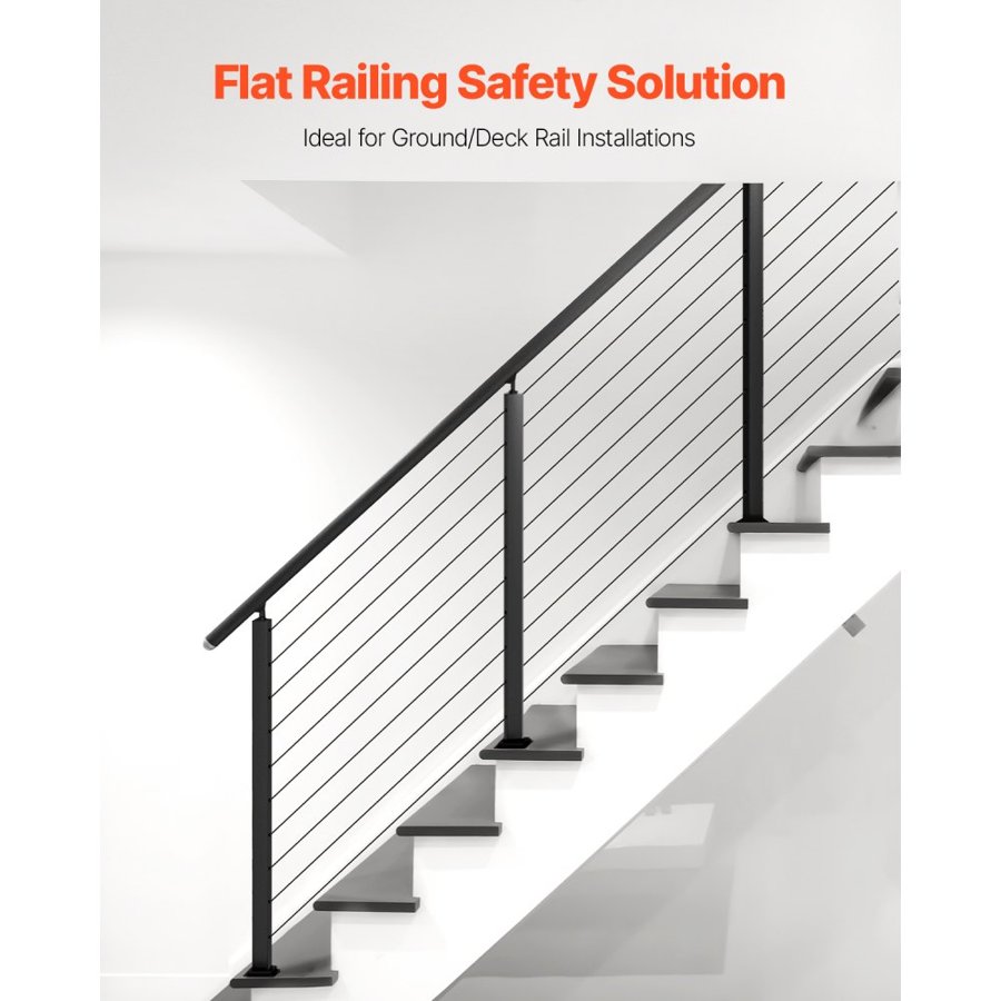 VEVOR Stair Rail Post – 30° Hole, 43", 10-Hole, 4 ft Span