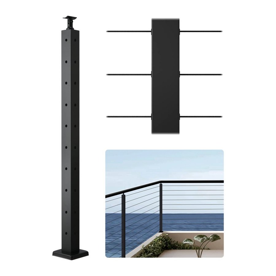 VEVOR Cable Railing Corner Post – 12 Pair Hole, 36x2x2 Inch
