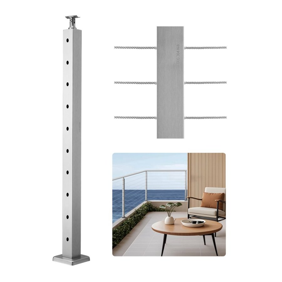 VEVOR Deck Railing Posts – 36x2x2 Cable Post, SUS304