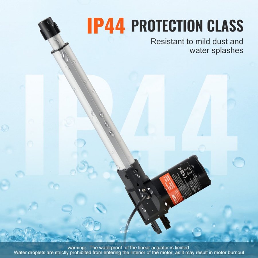 VEVOR 24V Linear Actuator Kit 25.4 cm 2.5 cm/s 99.8 kg/1000N with IP44 Protection