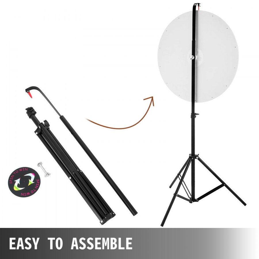 VEVOR 61 cm Color Prize Wheel Tripod Floor Stand Color Prize Wheel 14 Slots Dry Ease Fortune Spinner Fortune Spinning Game