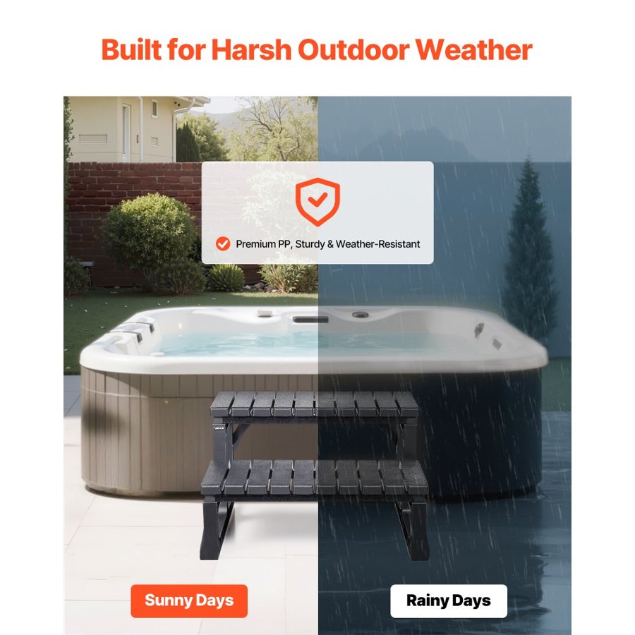 VEVOR Spa Tub Steps – 320 lbs Capacity, 23.6 in Wide