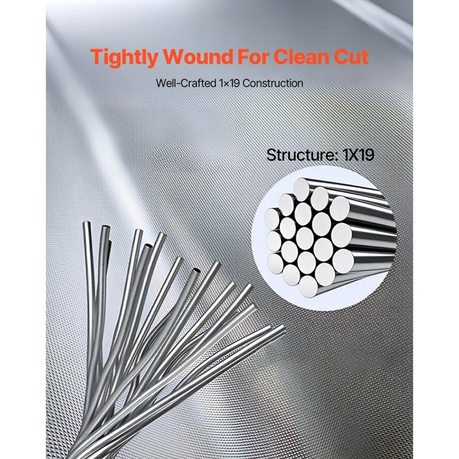 VEVOR 1/8 Inch Stainless Steel Wire Rope – 500 ft, 1760 lbs