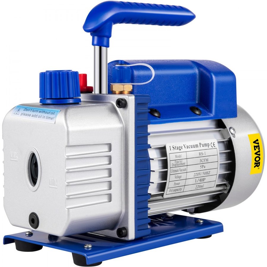 VEVOR 1 Stage Vacuum Pump – 1/4HP, 3CFM, 1440RPM