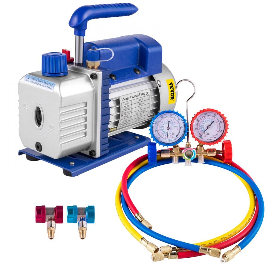 VEVOR Refrigerant Vacuum Pump – 3CFM, 1/4HP, 220V