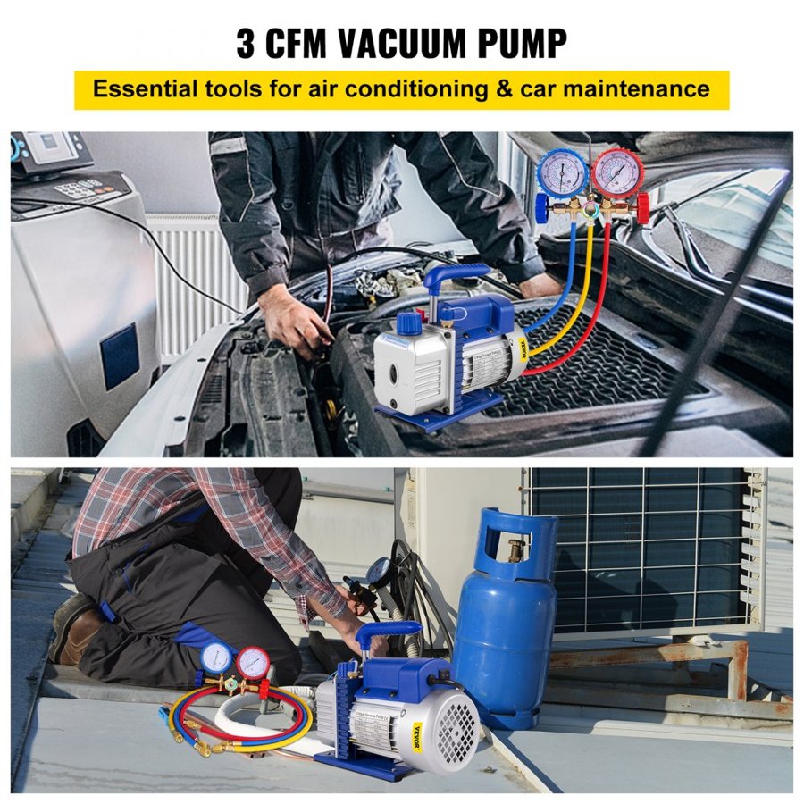 VEVOR Refrigerant Vacuum Pump – 3CFM, 1/4HP, 220V