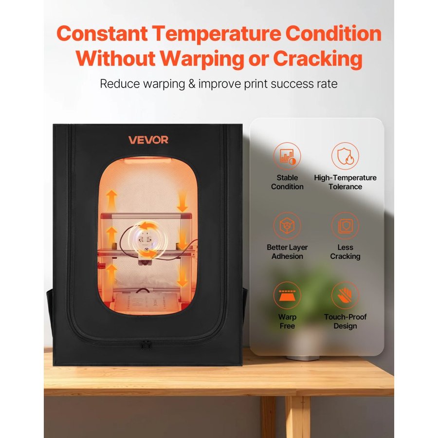 VEVOR 3D Printer Enclosure Tent – 27.5×29.5×35.4 in.