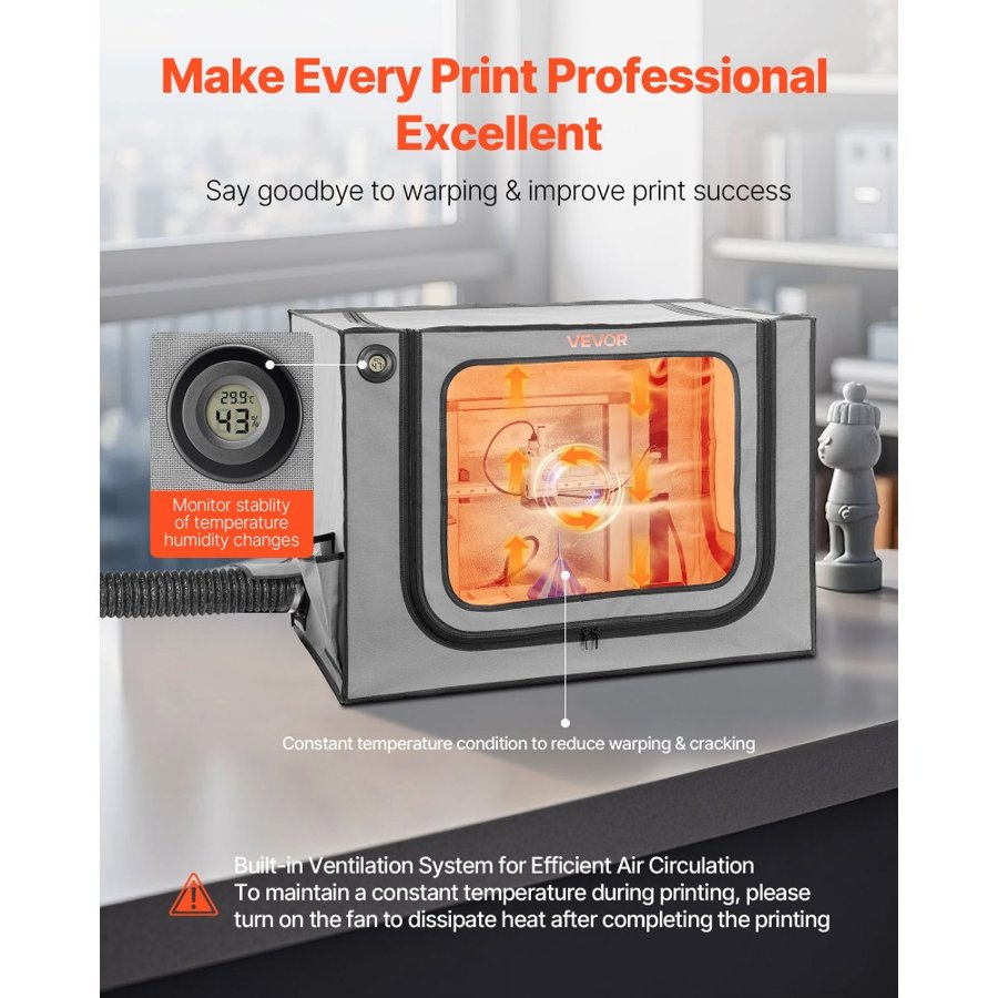 VEVOR 3D Printer Enclosure – 600D, 31.5 x 22.83 x 22.83 Inch