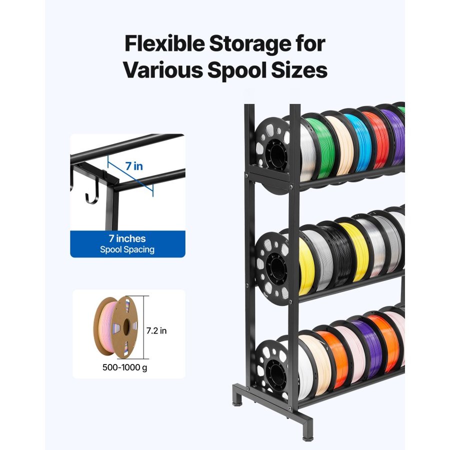 VEVOR 3D Printer Filament Storage – 5 Tier, 45 Spool Load