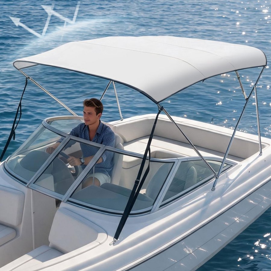 VEVOR Boat Bimini Top Cover – 600D, 45 MPH, 6 Inch, 3 Bow