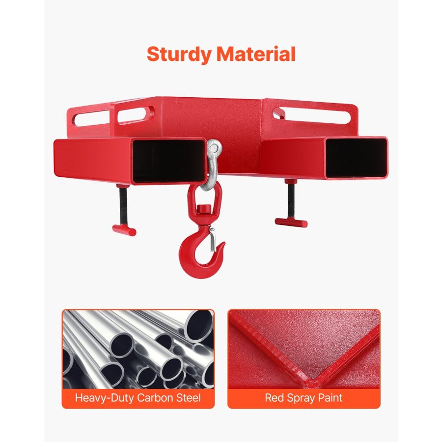 VEVOR 3 Ton Forklift Lifting Hook 6000 LBS/3000KG Capacity Lift Truck Fork Hoist Swivel Hook Mobile Crane Forklift Attachments
