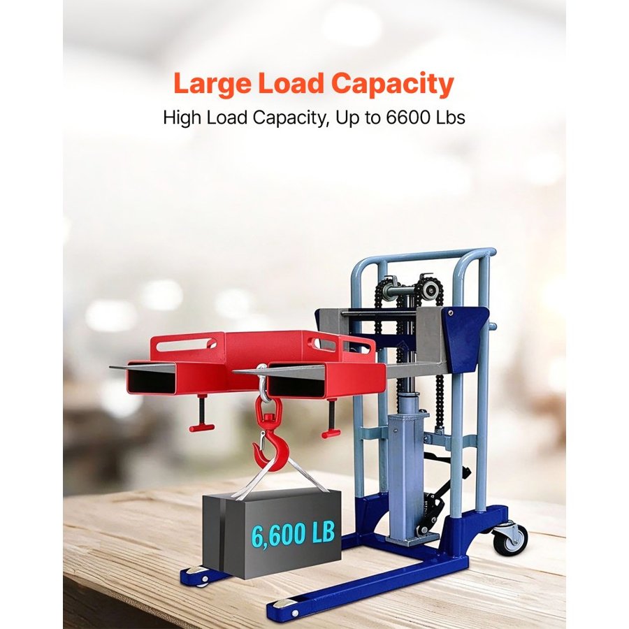VEVOR 3 Ton Forklift Lifting Hook 6000 LBS/3000KG Capacity Lift Truck Fork Hoist Swivel Hook Mobile Crane Forklift Attachments