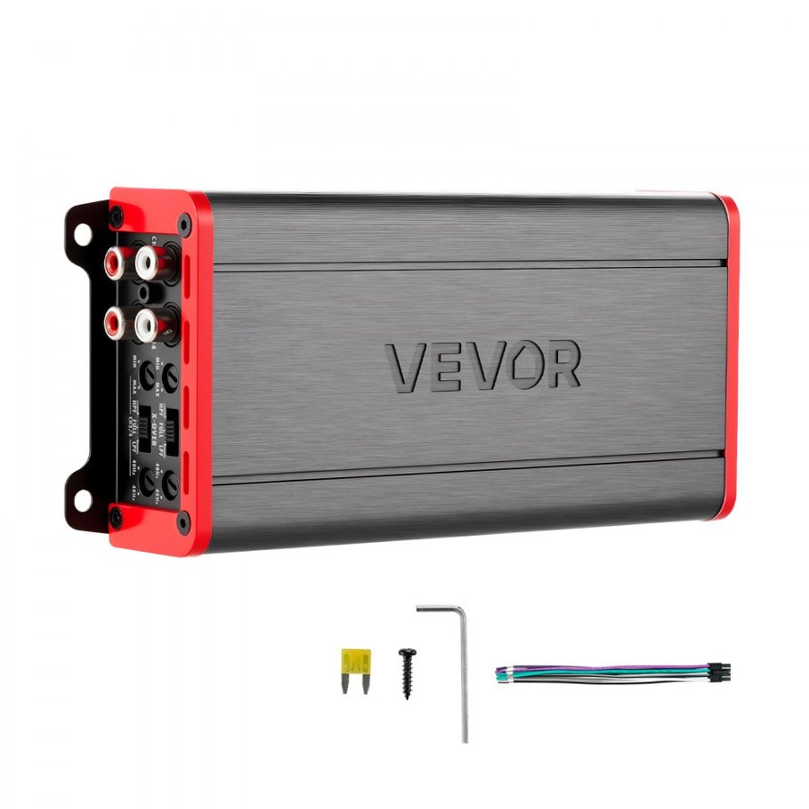 VEVOR Car Audio Amplifier, 4-Channel Bridgeable Car Amplifier, Multichannel Class D Stereo Amp, Max. 4 x 272W at 4 Ohms / 4 x 400W at 2 Ohms, High Output, for SUVs, Pickups, and Off-Road Vehicles