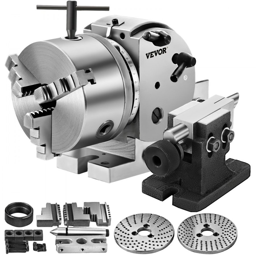 VEVOR BS-0 Dividing Head – 5 Inch, 3 Jaw Chuck, 6-1/2" Swing