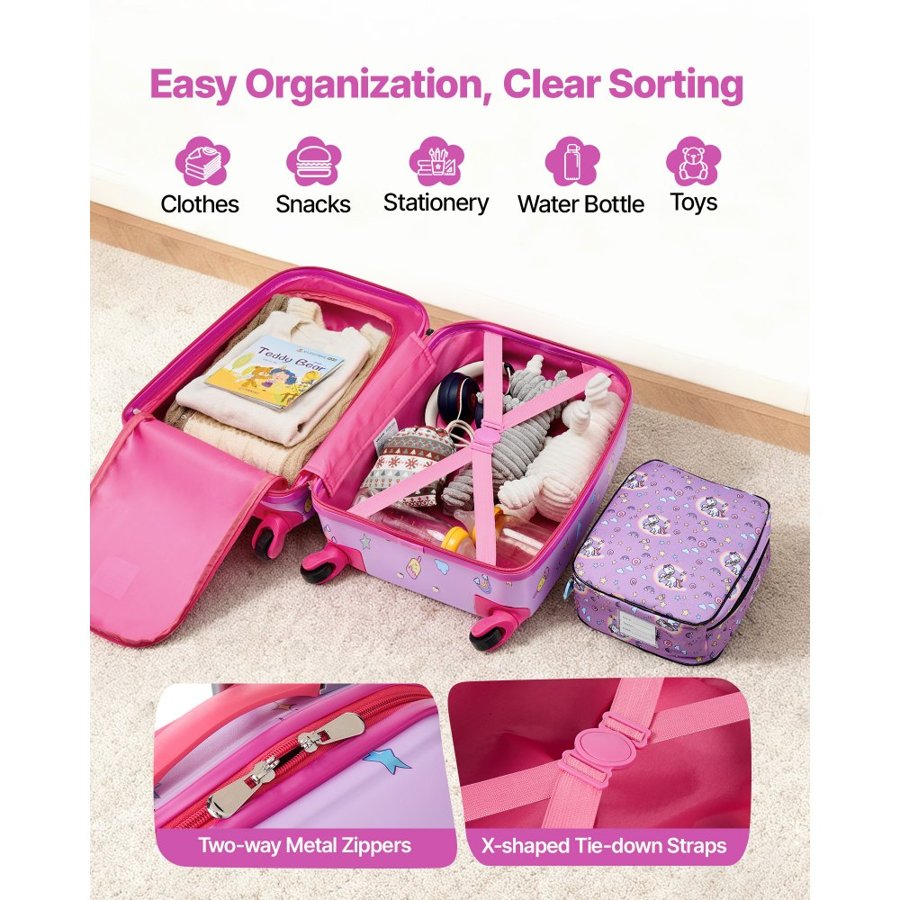 VEVOR Kids Luggage Set – 5-Piece, 18" Hardside, Unicorn