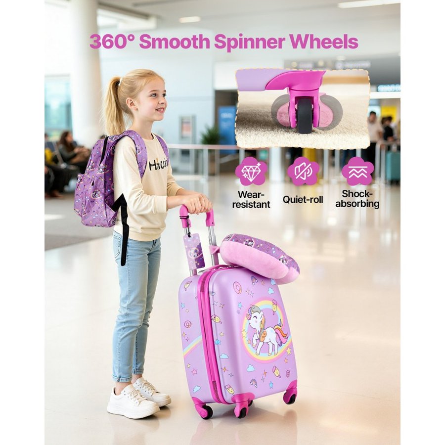 VEVOR Kids Luggage Set – 5-Piece, 18" Hardside, Unicorn