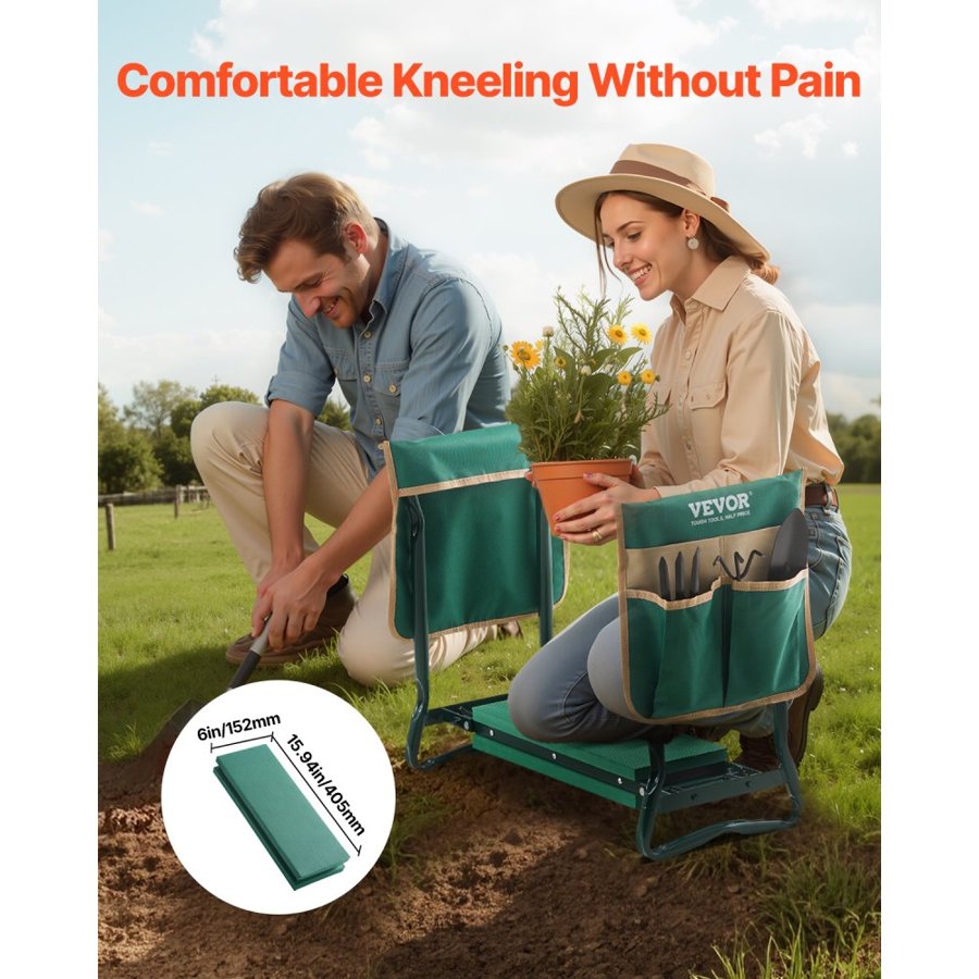 VEVOR Heavy Duty Garden Kneeler and Seat - 330 lb Steel