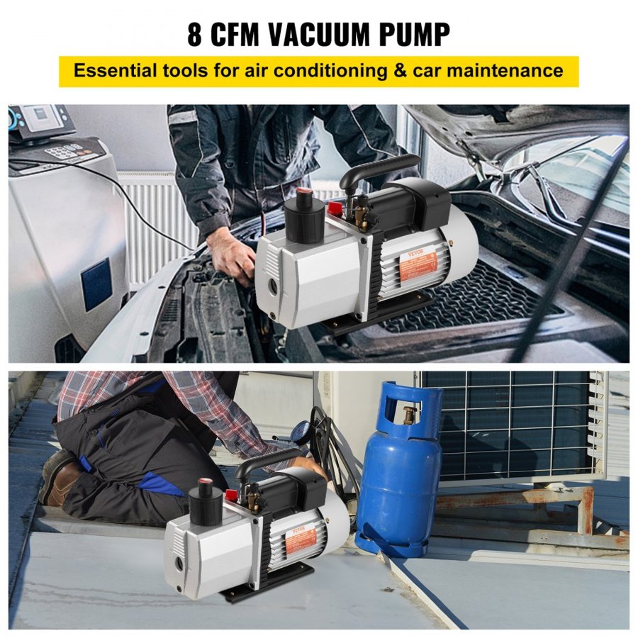 VEVOR 8 CFM 2 Stage Vacuum Pump – 3/4 HP, 15 Micron