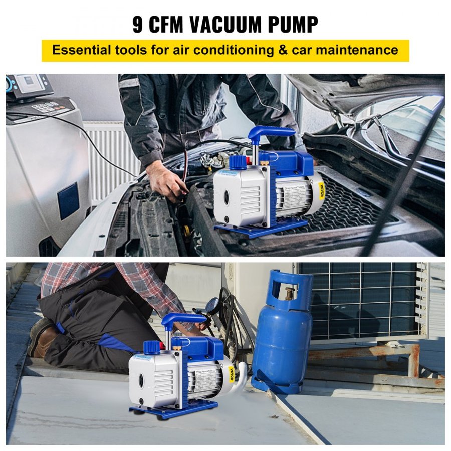 VEVOR Vacuum Pump For Refrigeration System​ – 9CFM, 1HP, 2-Stage