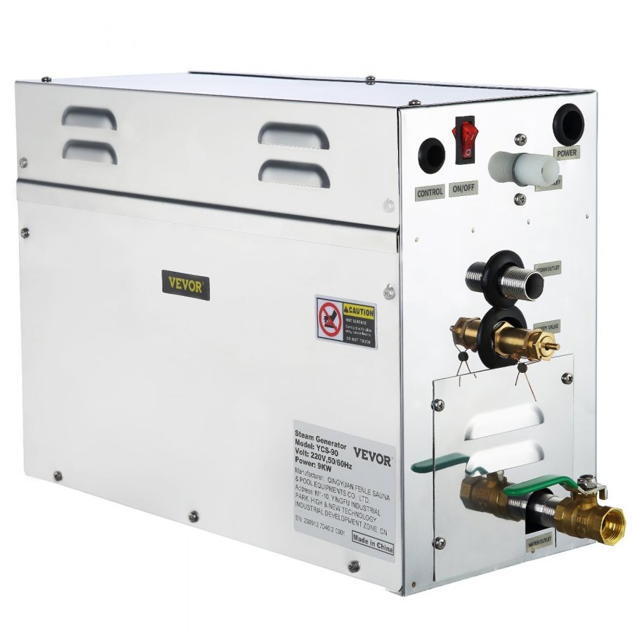VEVOR 9KW Steam Generator Steam Generator for SPA Room Digital Display Steam Generator 35 ℃-55 ℃ Sauna Steam Generator for Home Commercial Steam Generator kit Steam Bath Generator