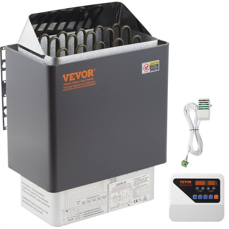 VEVOR 9KW Electric Dry Sauna Heater Stove W/External Controller Stainiless Steel for 9-13m3 Room
