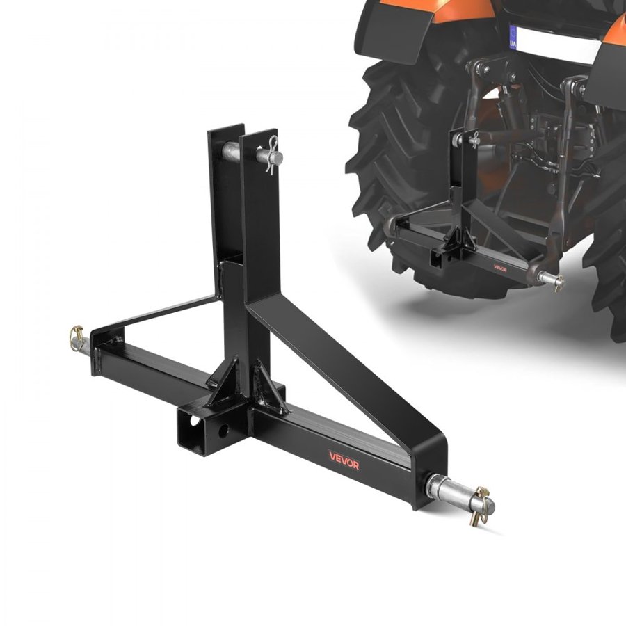 VEVOR 3 punktu piekabes vilkšanas āķis ar 2" ligzdu, ātrās 3 punktu stiprināšanas piederums 1. kategorijai, Mahindra, Ford, Yanmar, John Deere