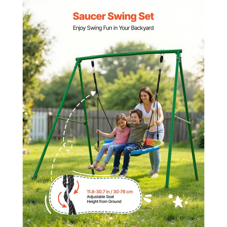 VEVOR Backyard Saucer Swing – 100 cm Seat, 199.6 kg Load