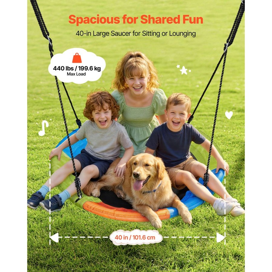 VEVOR Backyard Saucer Swing – 100 cm Seat, 199.6 kg Load