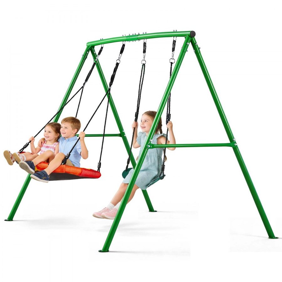 VEVOR Backyard Swing Sets for Kids – 80cm Saucer & Belt Seat