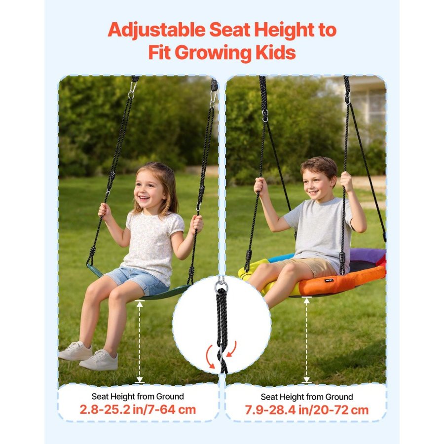VEVOR Backyard Swing Sets for Kids – 80cm Saucer & Belt Seat