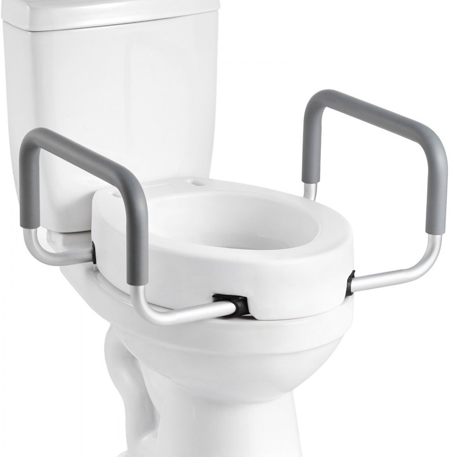 VEVOR Toilet Seat Raiser with Arms – 3.5 Inch, 300 LBS