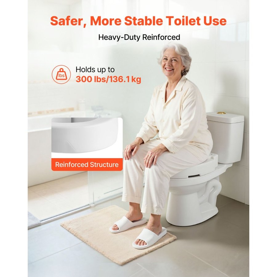 VEVOR Commode Seat Lift – 3.5-Inch Height, 300 lbs Capacity