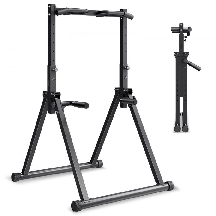VEVOR Pull Up Bar, 150kg Capacity Portable Pullup Bar Station, Pullup Bars Free Standing with Triangular Structure & Heavy-Duty Steel Tube, 9 Level Height Adjustment Gravity Fitness for Arms, Back